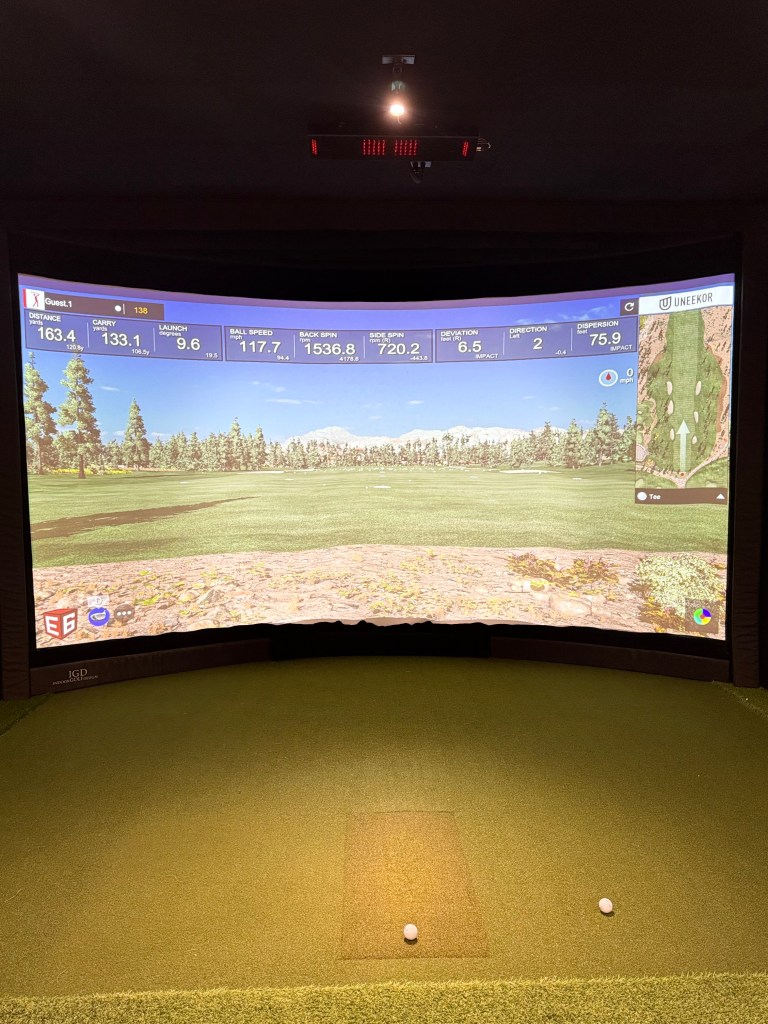 Indoor Golf Facility with Projection Screen